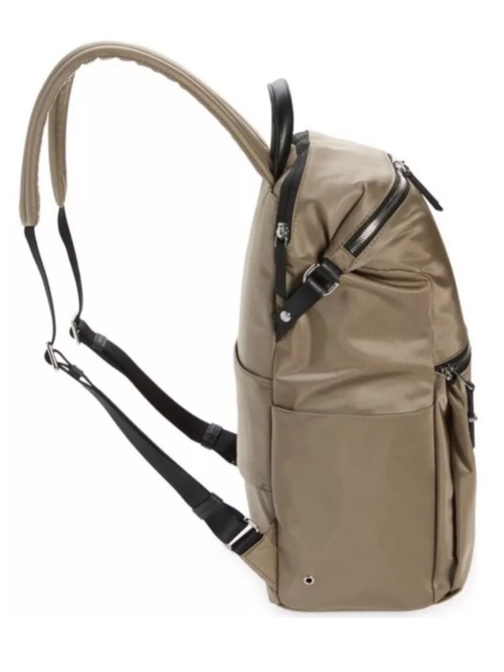 Tumi Paige Nylon Leather Travel Laptop Backpack Khaki NWT - Picture 2 of 8